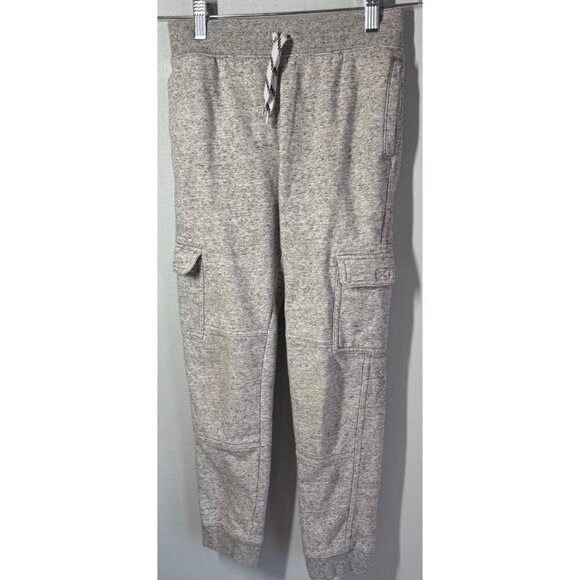Lands' End Boys Heather Gray Athletic Warm Up Cargo Pants Joggers Medium - Picture 1 of 11